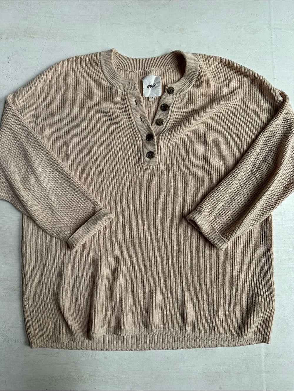 Aerie Ribbed Henley Sweater